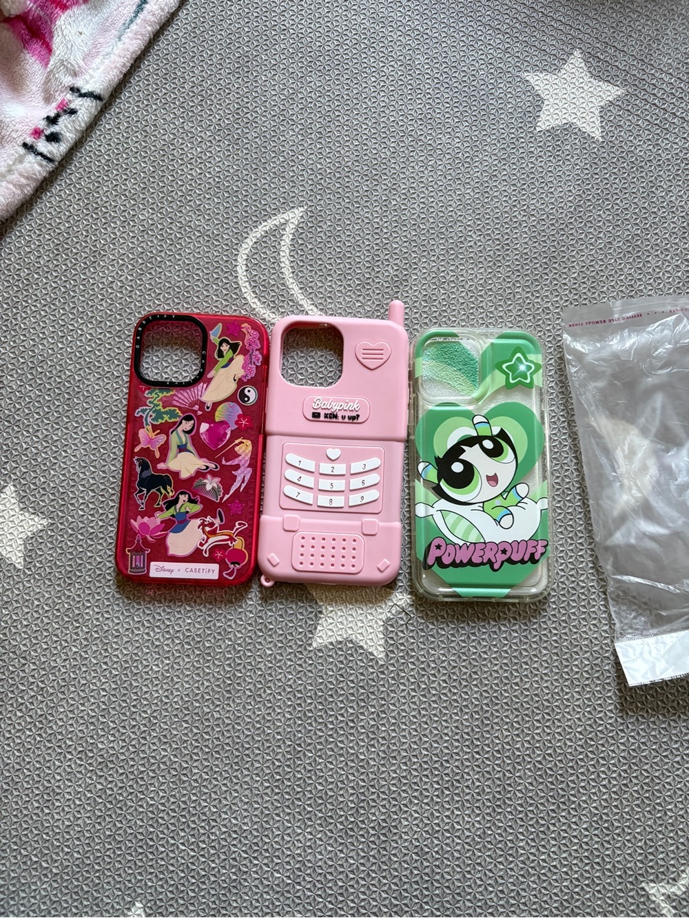 Casetify Pink Retro Toy Phone & Pink Unicorn & Green Powerpuff iPhone Cases